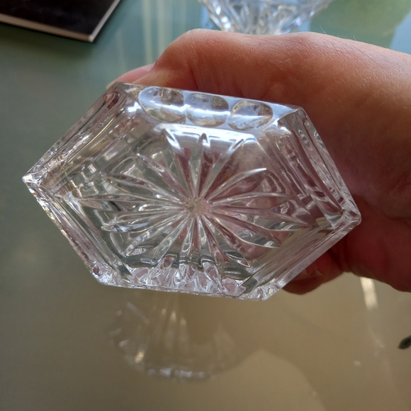 Art Deco Glass Perfume Bottle with Stopper & Jewelry Box - Picture 3 of 7